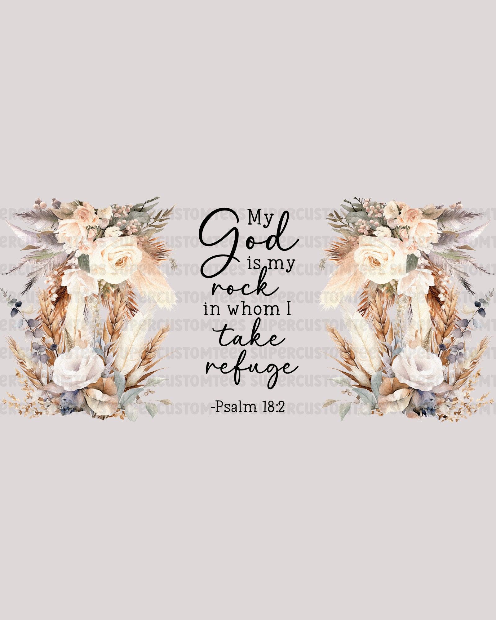 Psalm Bible Verse Glass Tumbler UV DTF wrap