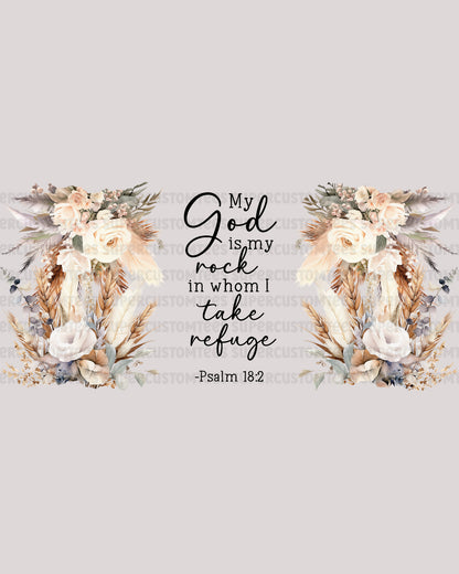 Psalm Bible Verse Glass Tumbler UV DTF wrap