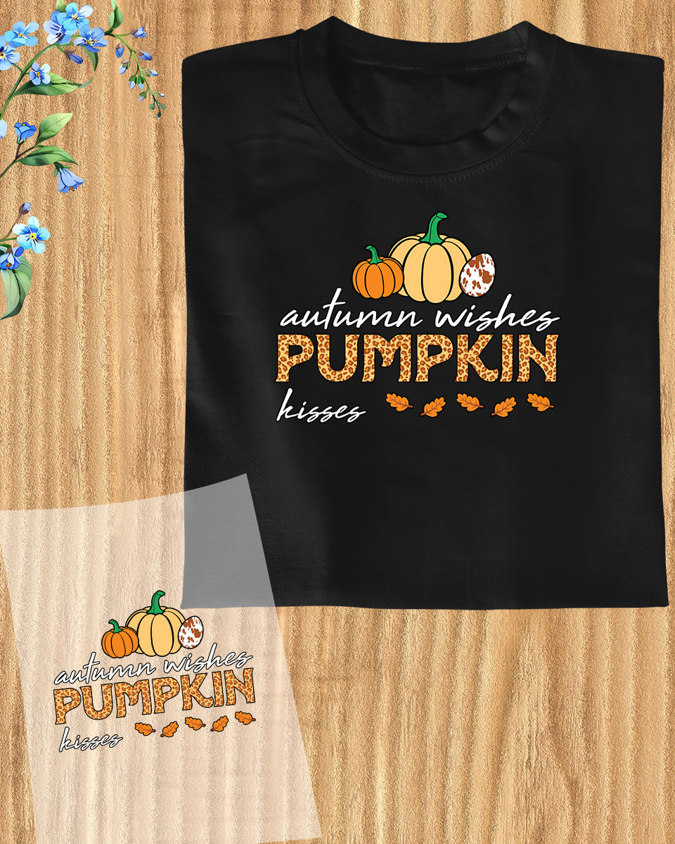 Autumn Wishes Pumpkin DTF Transfer Film