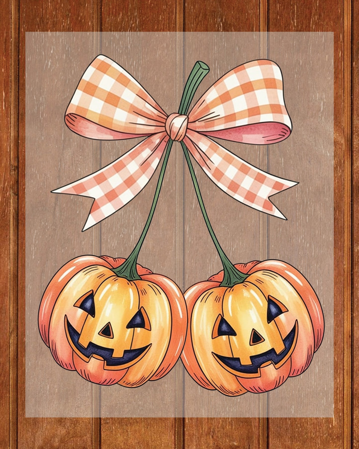 Pumpkin Cherries Autumn Girly DTF Transfer