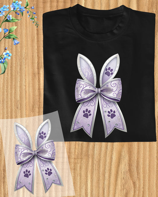 Purple Bunny Bow Ready to Press Heat Transfers