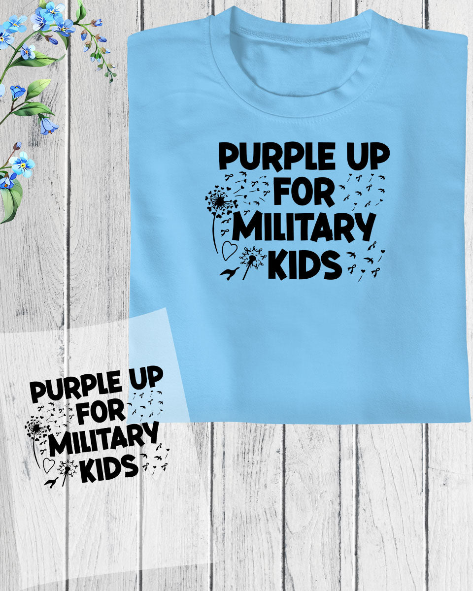 Purple Up For Military Kids DTF Transfer Film