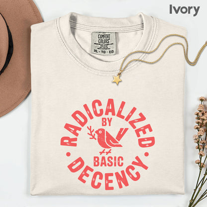 Radicalized by Basic Decency Comfort Colors T Shirts