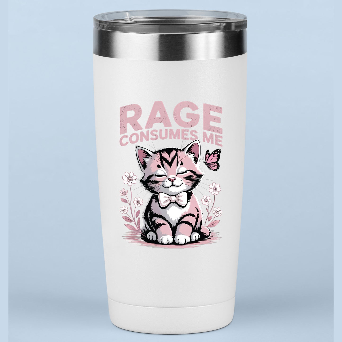 Rage Consumes Me DTF Transfer Ready to Press, Funny Kitten Cat Heat Transfer For Shirt, Mental Health Sarcastic UV Sticker Prints