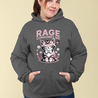 Rage Consumes Me DTF Transfer Ready to Press, Funny Kitten Cat Heat Transfer For Shirt, Mental Health Sarcastic UV Sticker Prints