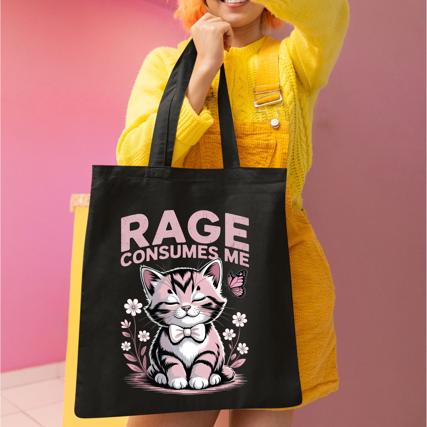 Rage Consumes Me DTF Transfer Ready to Press, Funny Kitten Cat Heat Transfer For Shirt, Mental Health Sarcastic UV Sticker Prints