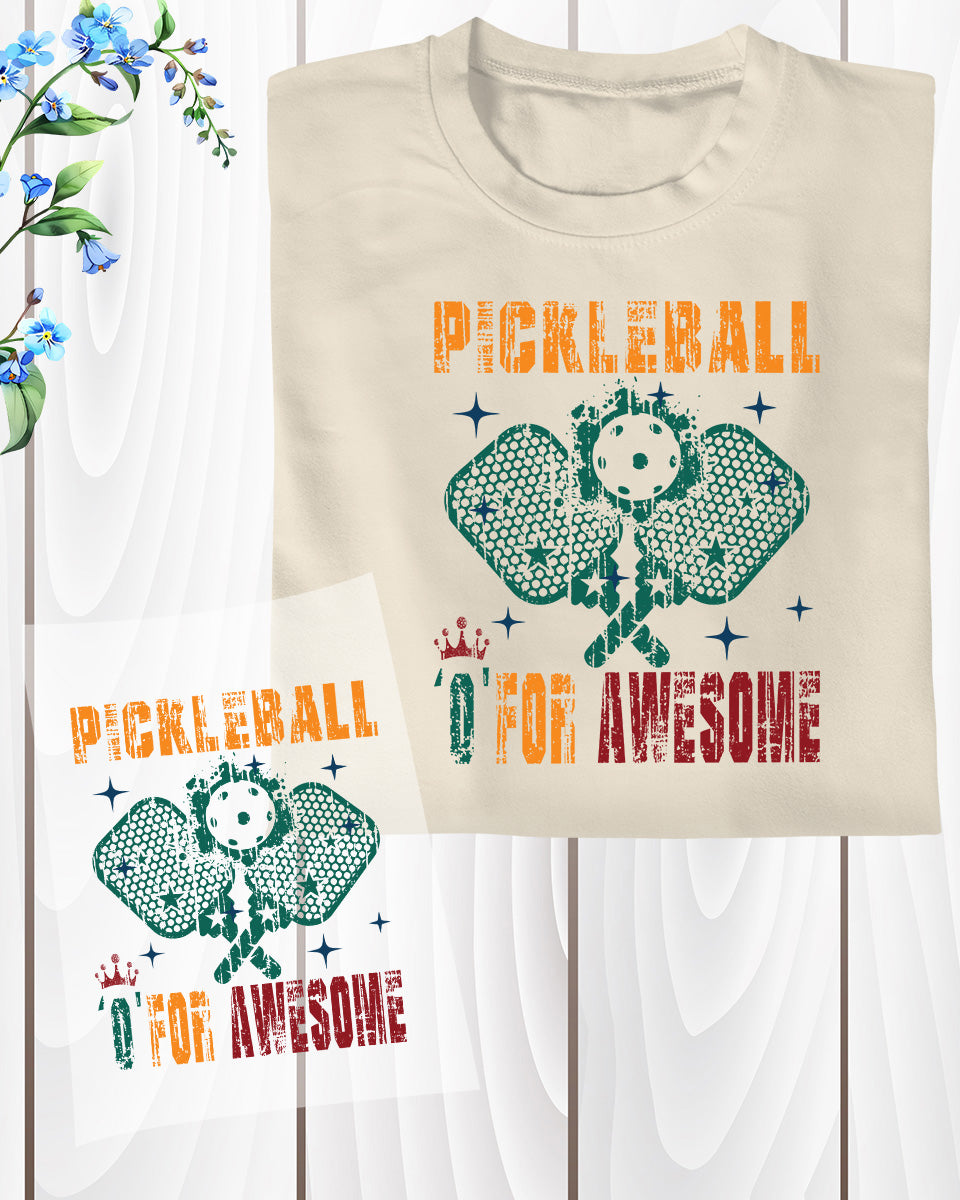 Pickleball O for Awesome DTF Transfer Film