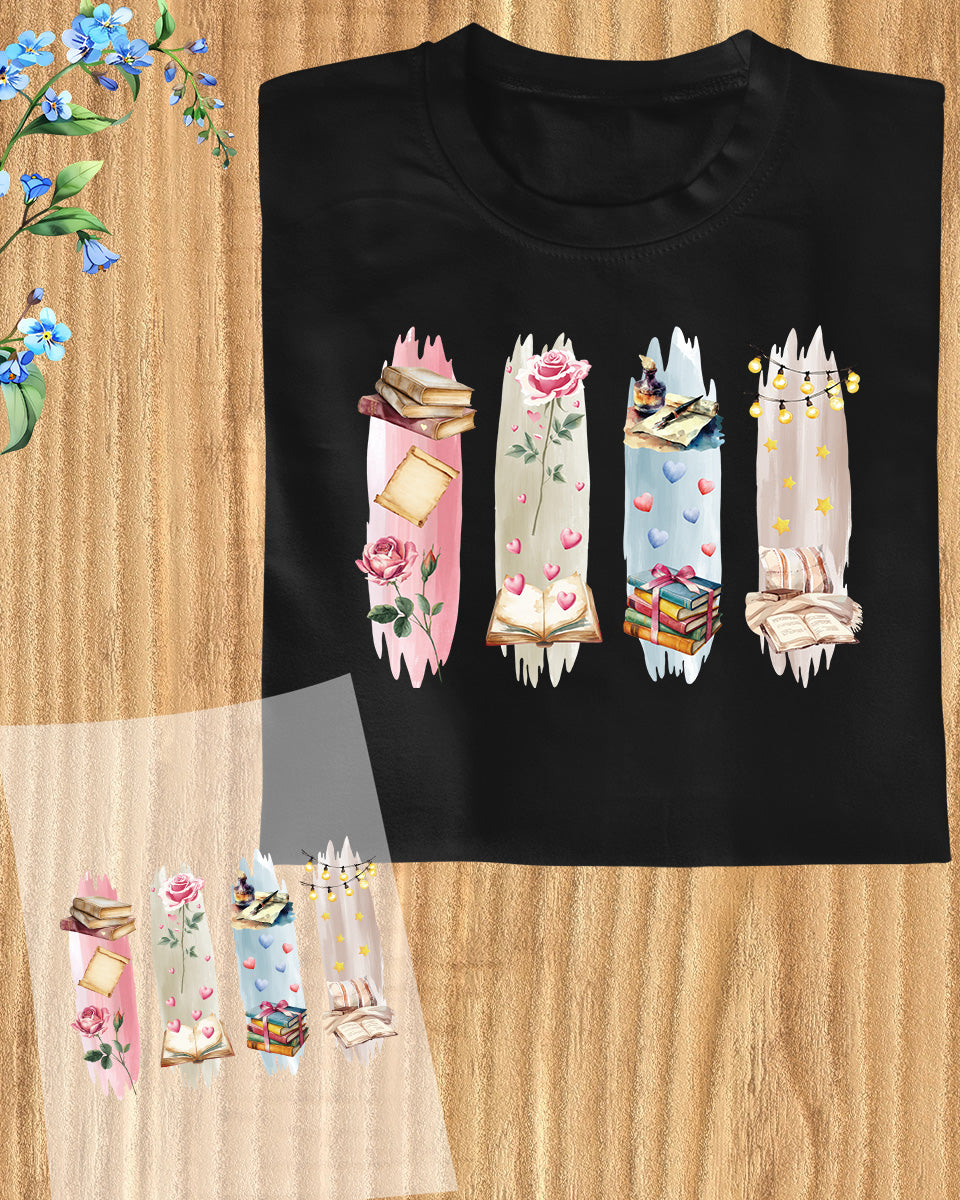 Reading Book Lovers Brushstroke DTF Transfer