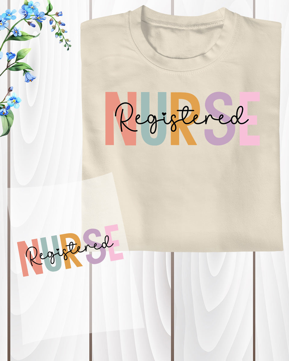 Vintage Registered Nurse DTF Transfer FILM