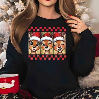Reindeer Christmas Brushstroke Tree DTF Transfer, Holiday Heat Press Design, Xmas Shirt Print, UV DTF Sticker, Christmas Gift Idea