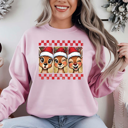 Reindeer Christmas Brushstroke Tree DTF Transfer, Holiday Heat Press Design, Xmas Shirt Print, UV DTF Sticker, Christmas Gift Idea