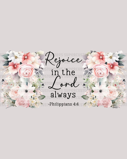 Religious Glass Rejoice in The Lord Always UV DTF Decals