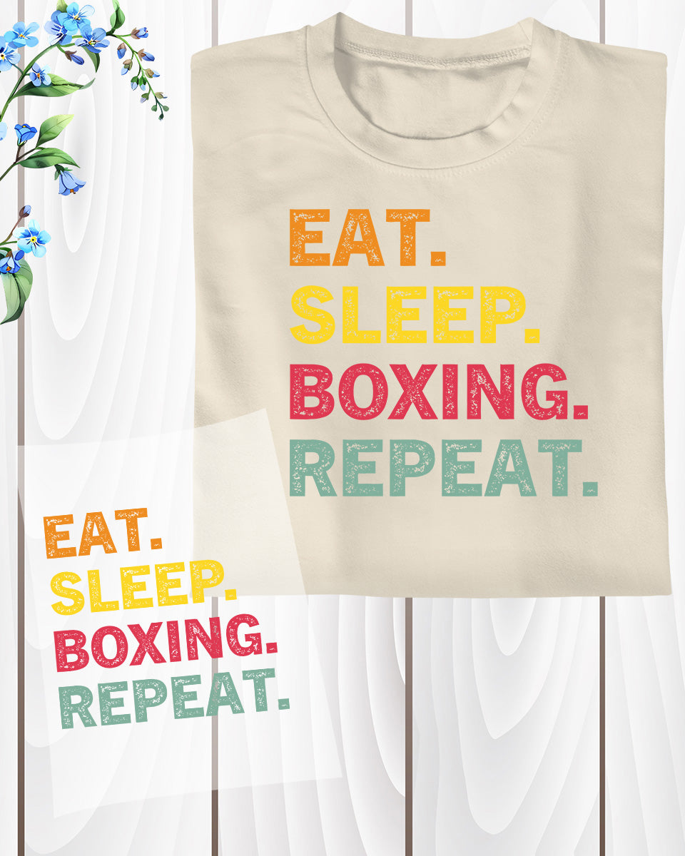 Eat Sleep Boxing Repeat Vintage DTF Transfer Film