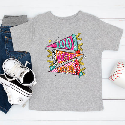 Retro 100 Days of School T Shirt Preppy 100 Days of School Shirt for Kids Girls Boys Women Men Classroom Celebration Tee