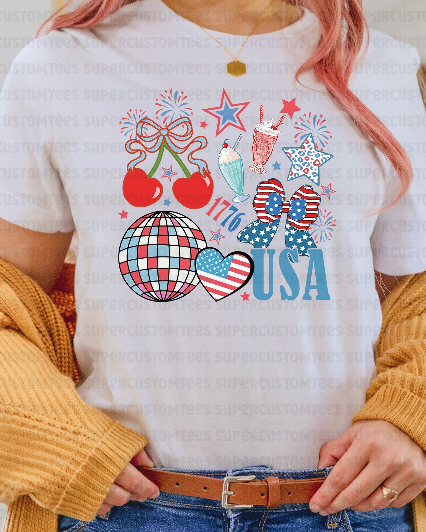 Retro 4th Of July DTF Transfer Ready to Press