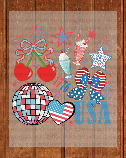 Retro 4th Of July DTF Transfer Ready to Press
