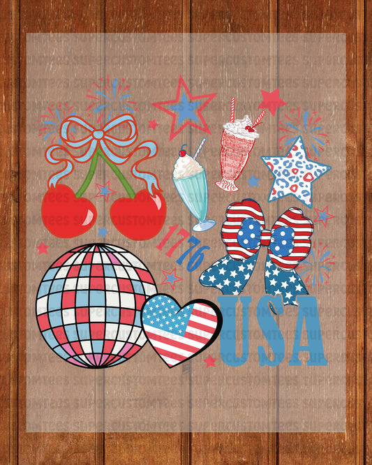 Retro 4th Of July DTF Transfer Ready to Press
