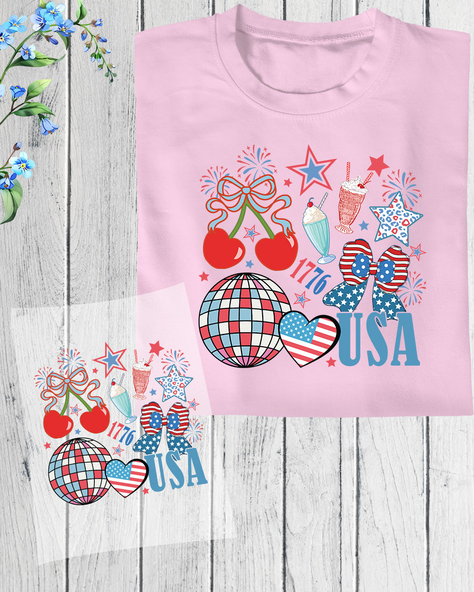 Retro 4th Of July DTF Transfer Ready to Press