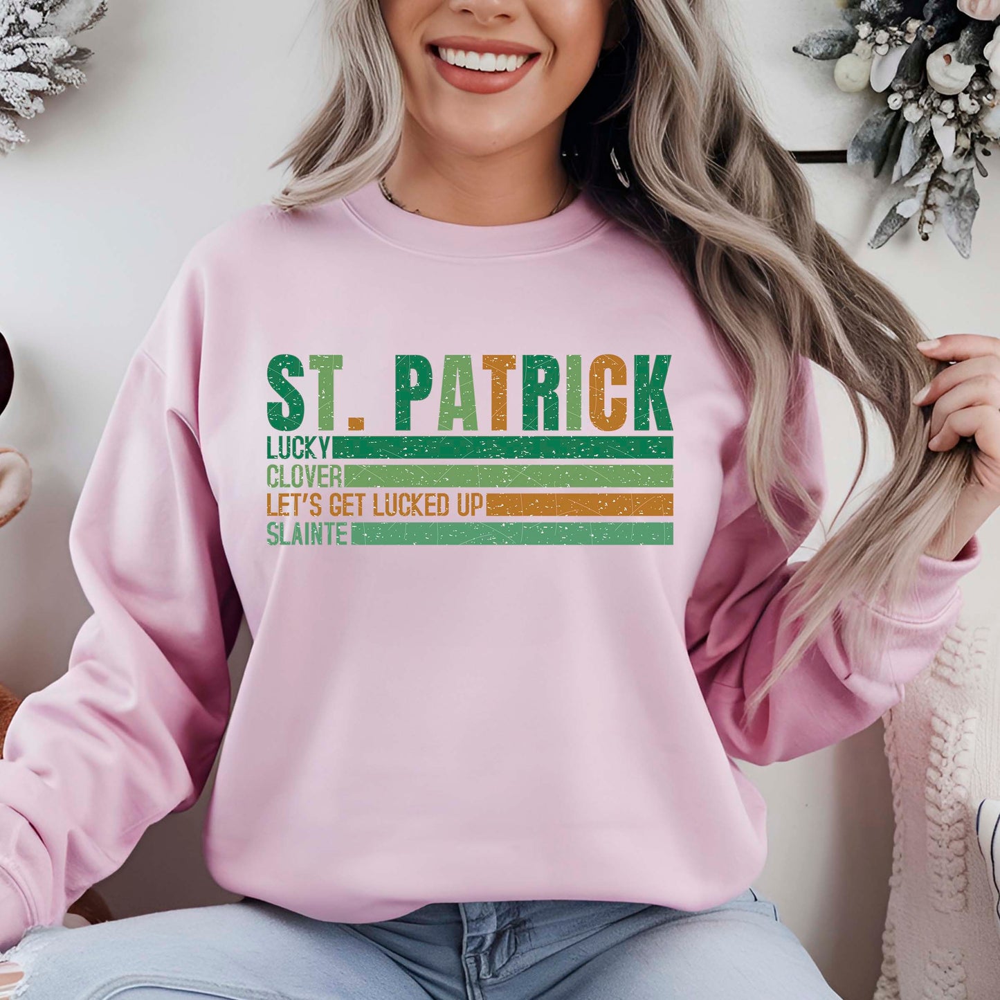 Retro Checkered St Patrick's Day DTF Transfer Ready to Press