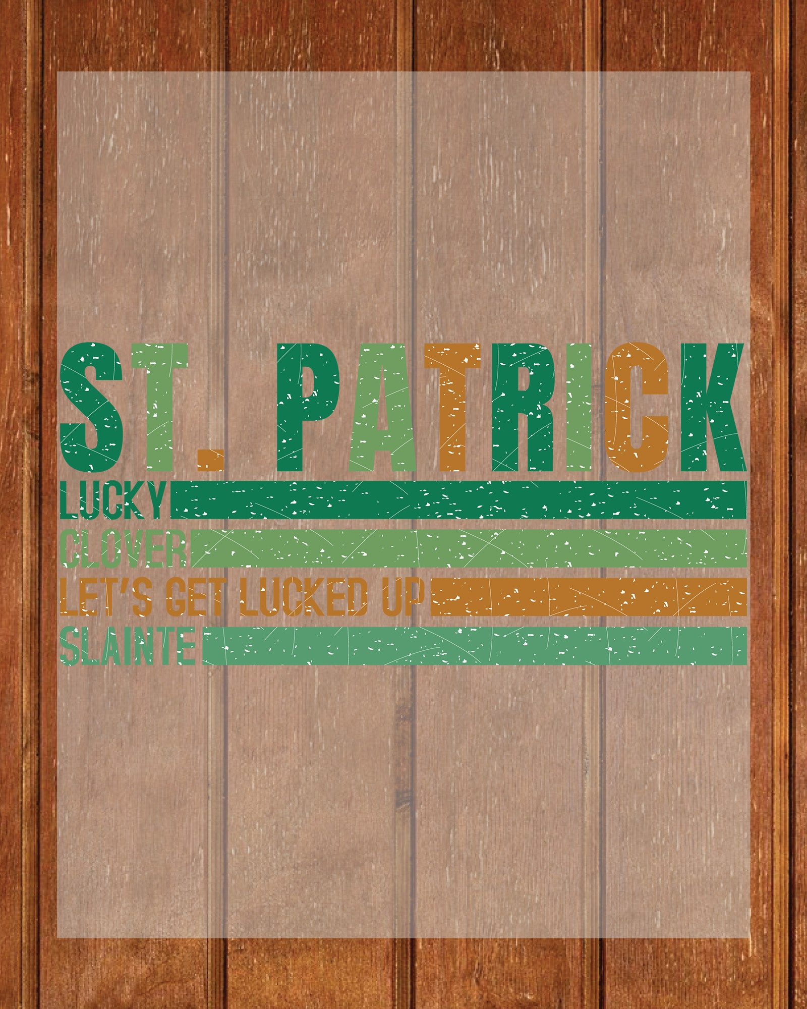 Retro Checkered St Patrick's Day DTF Transfer Ready to Press