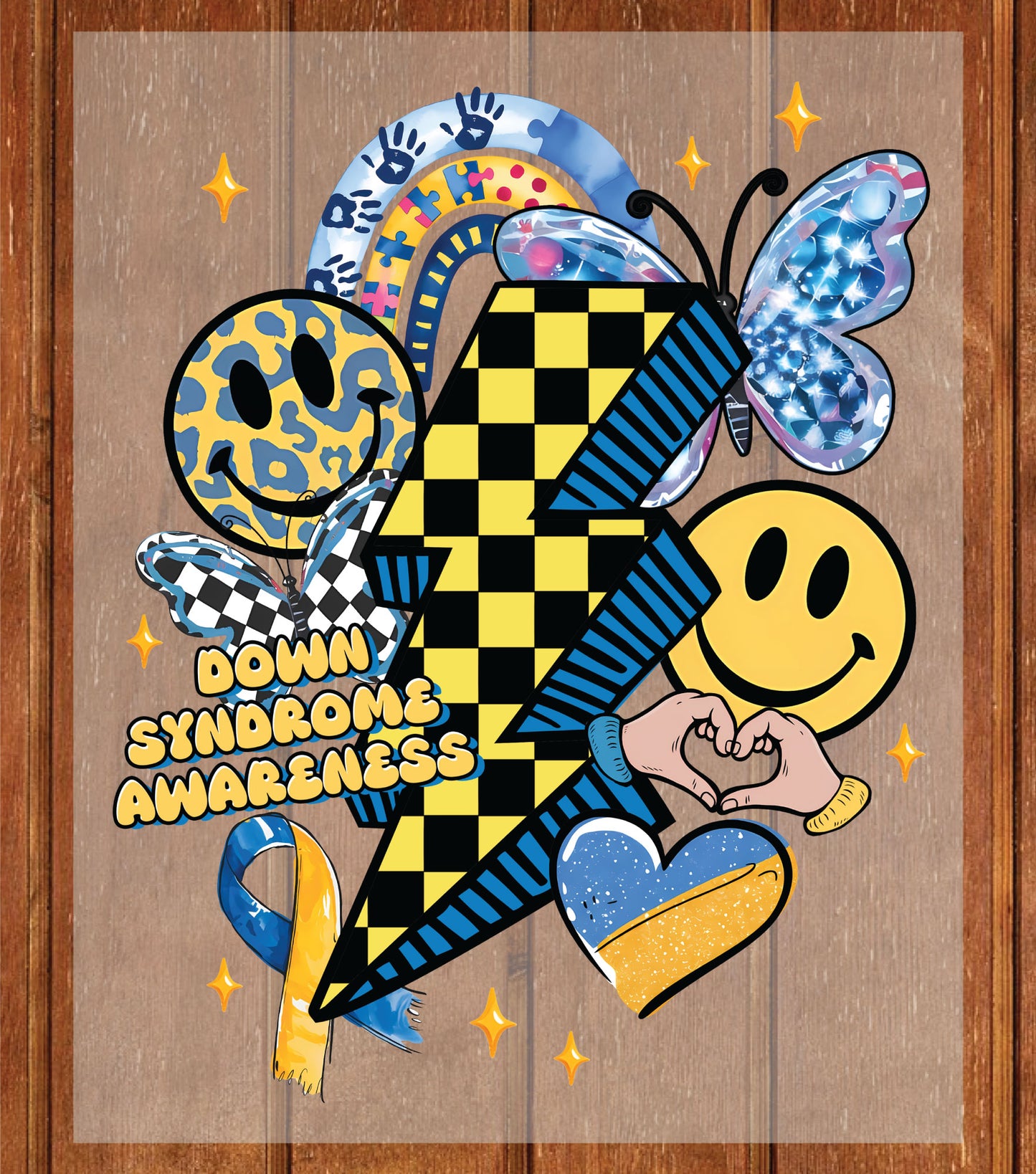 Retro Down Syndrome DTF Transfer Ready to Press