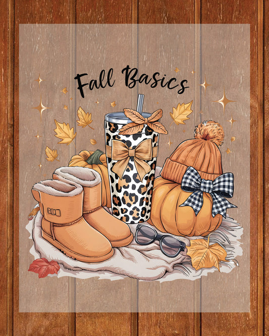 Retro Fall Basics Coquett Pumpkin Bow DTF Transfer