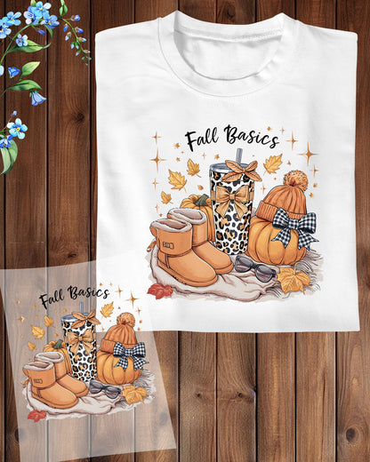 Retro Fall Basics Coquett Pumpkin Bow DTF Transfer