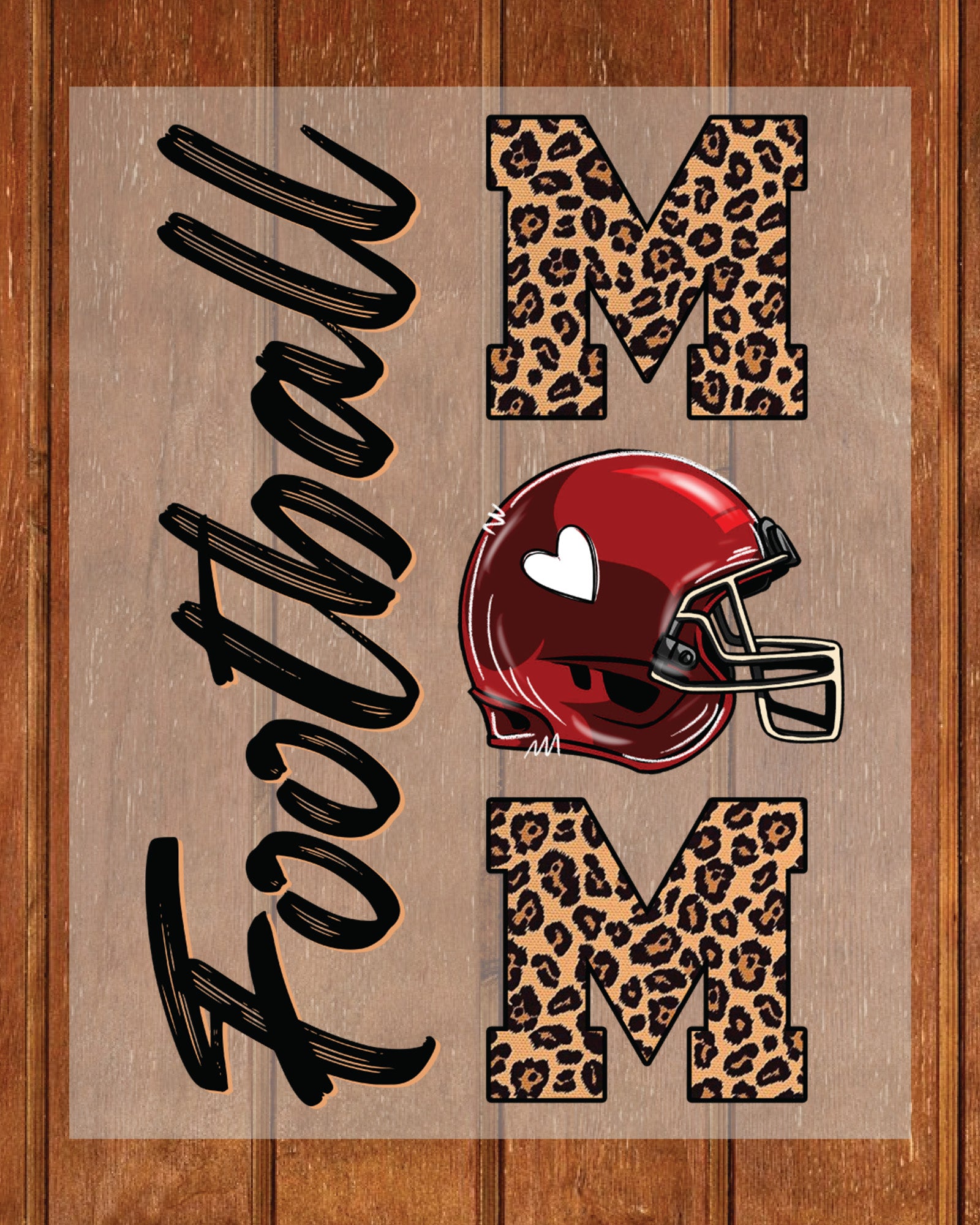 Retro Leopard Football Mom DTF Transfer