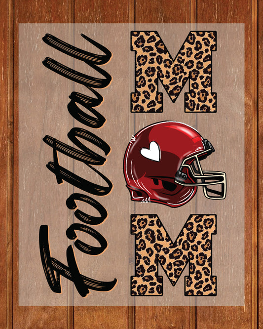 Retro Leopard Football Mom DTF Transfer