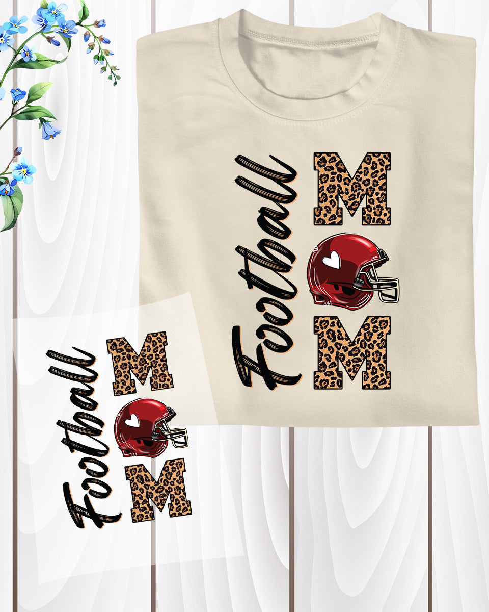 Retro Leopard Football Mom DTF Transfer