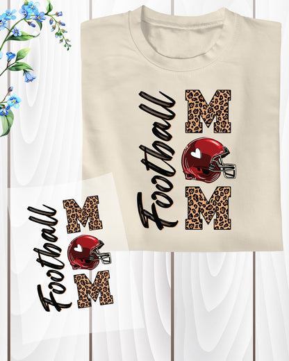 Retro Leopard Football Mom DTF Transfer