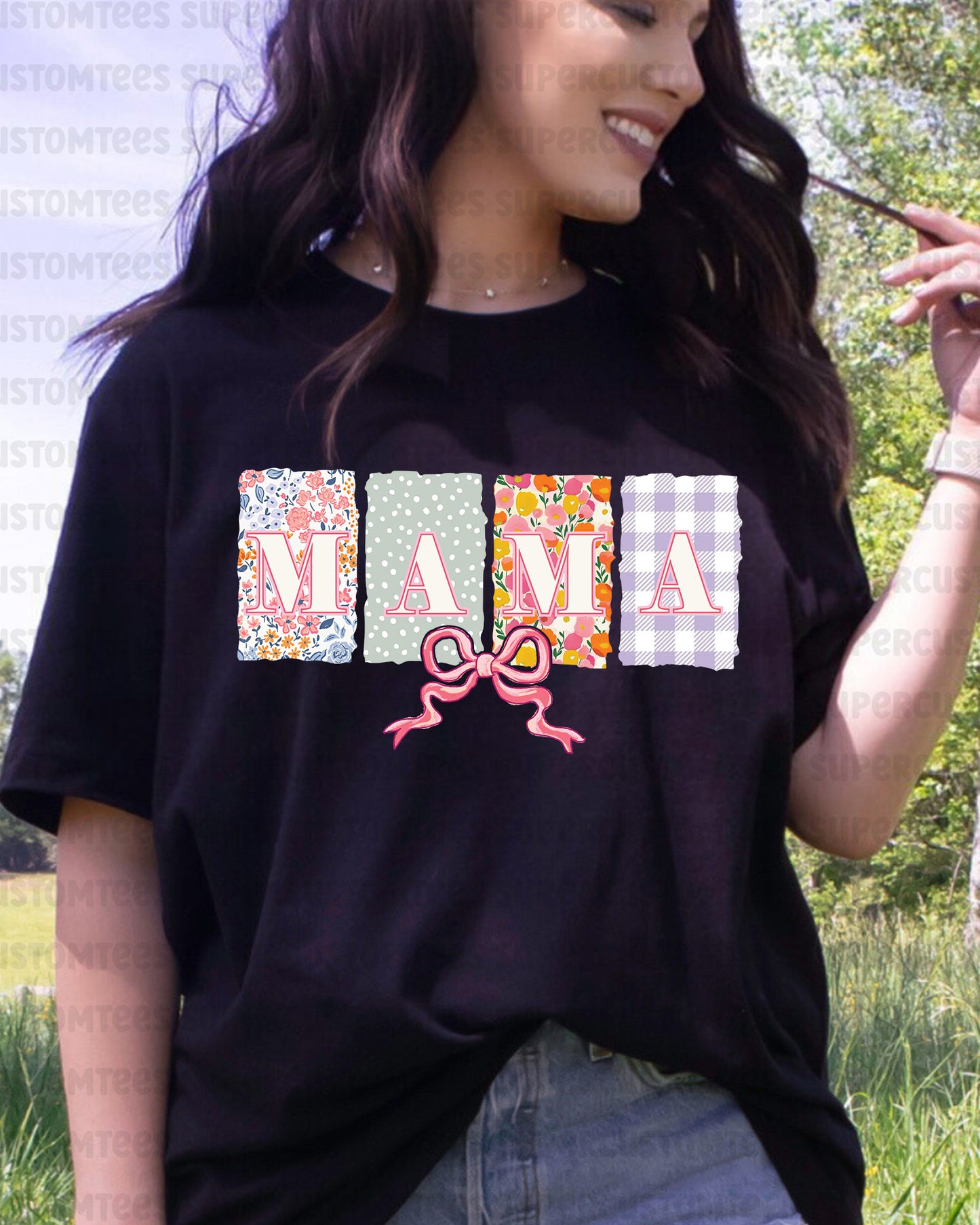 Retro Mama Flower Iron on Transfers for Shirts