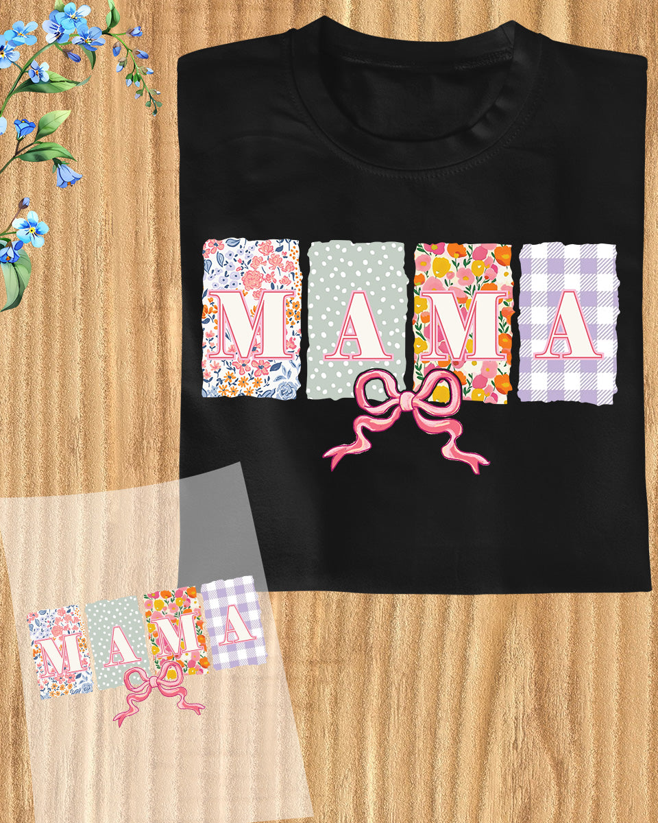 Retro Mama Flower Iron on Transfers for Shirts