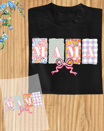 Retro Mama Flower Iron on Transfers for Shirts