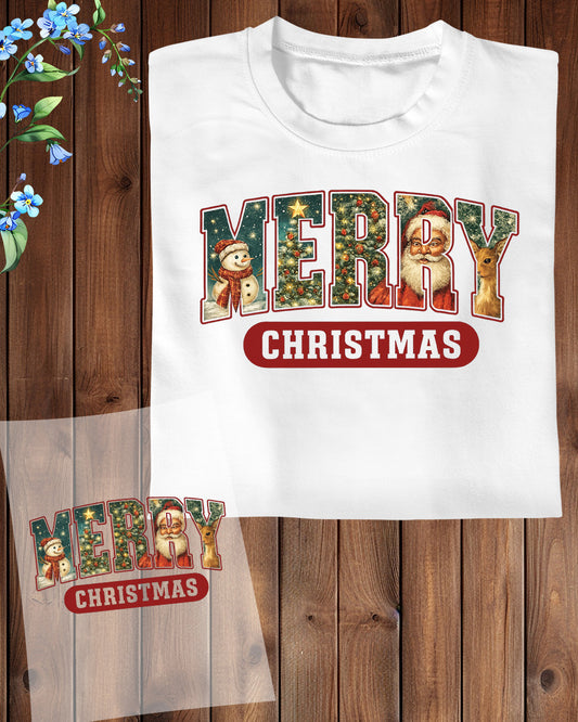 Retro Merry Christmas DTF Transfer