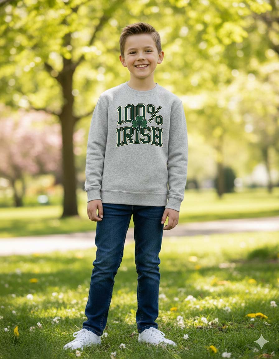 Retro St. Patrick's Day Shirt 100% Irish Sweatshirt