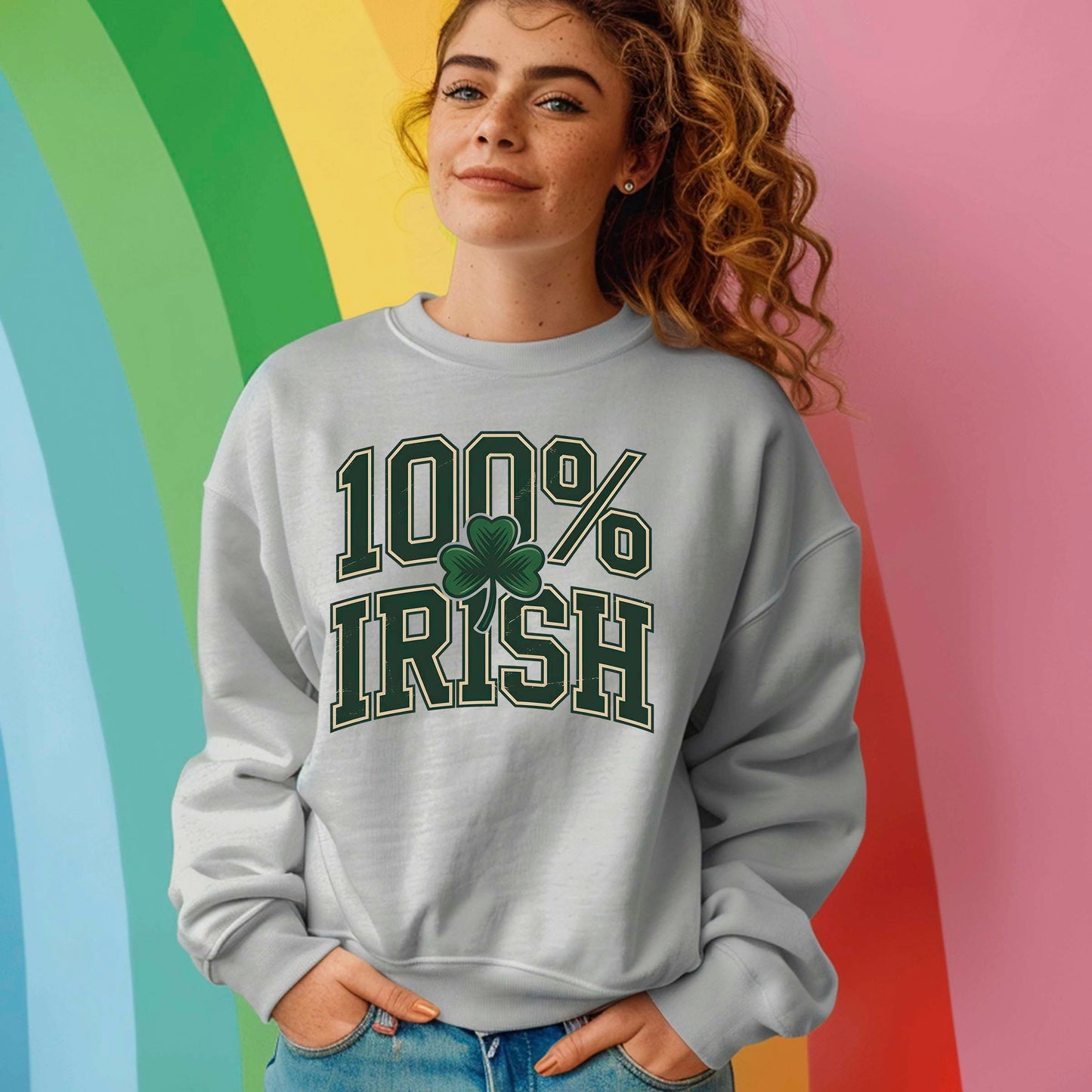 Retro St. Patrick's Day Shirt 100% Irish Sweatshirt
