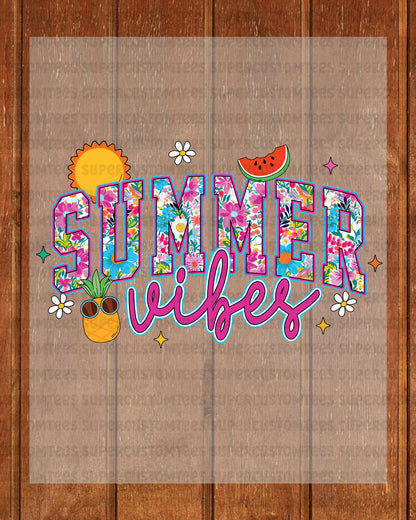 Retro Summer Vibes Vacation DTF Transfer Ready to Press