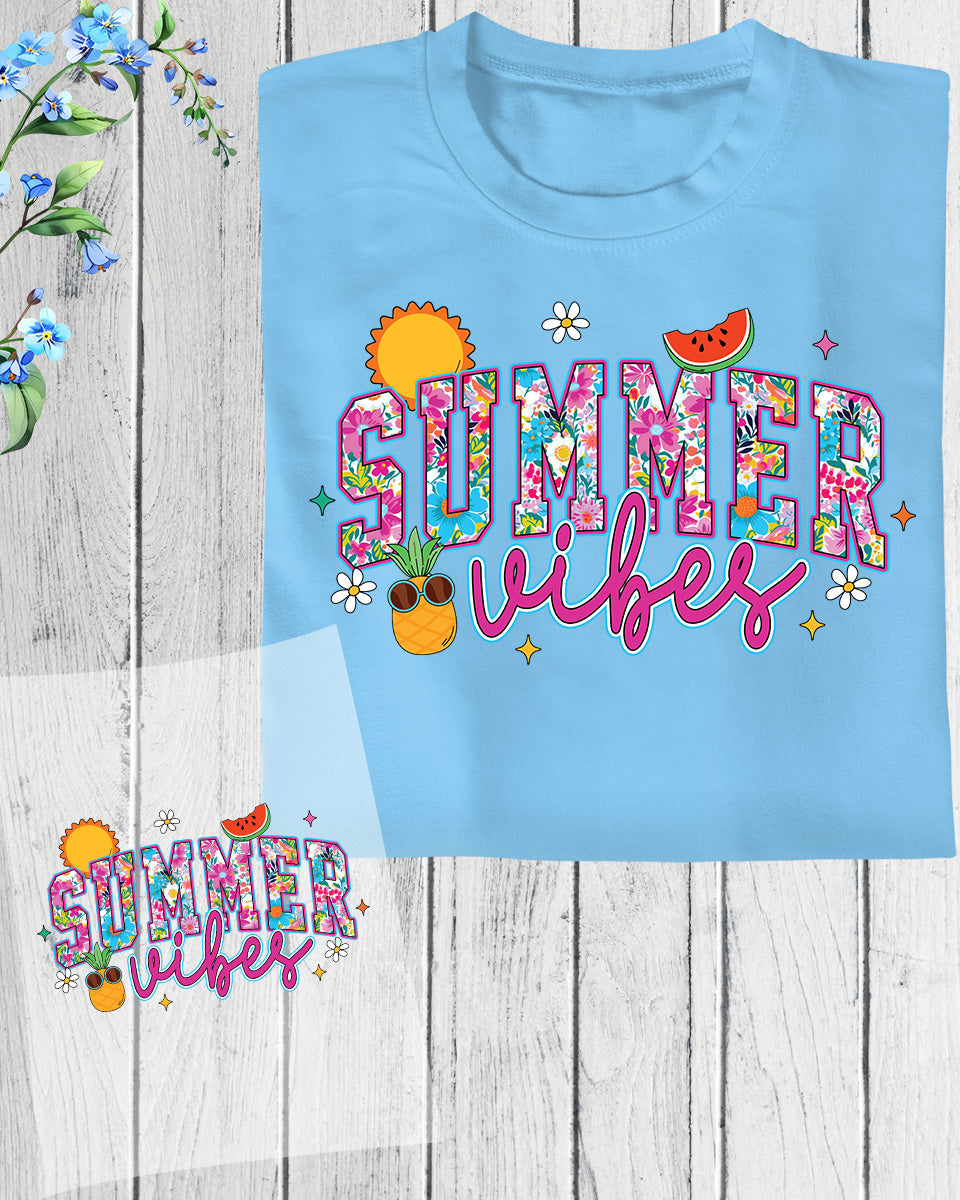 Retro Summer Vibes Vacation DTF Transfer Ready to Press