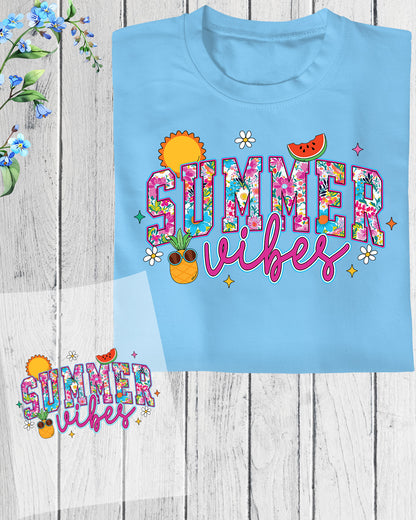Retro Summer Vibes Vacation DTF Transfer Ready to Press