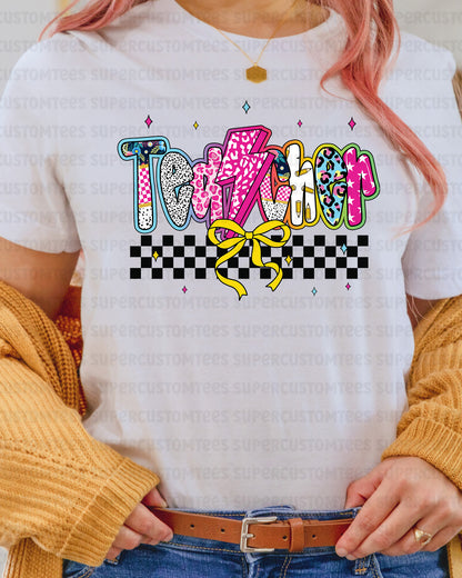 Retro Teacher DTF Transfer Ready to Press