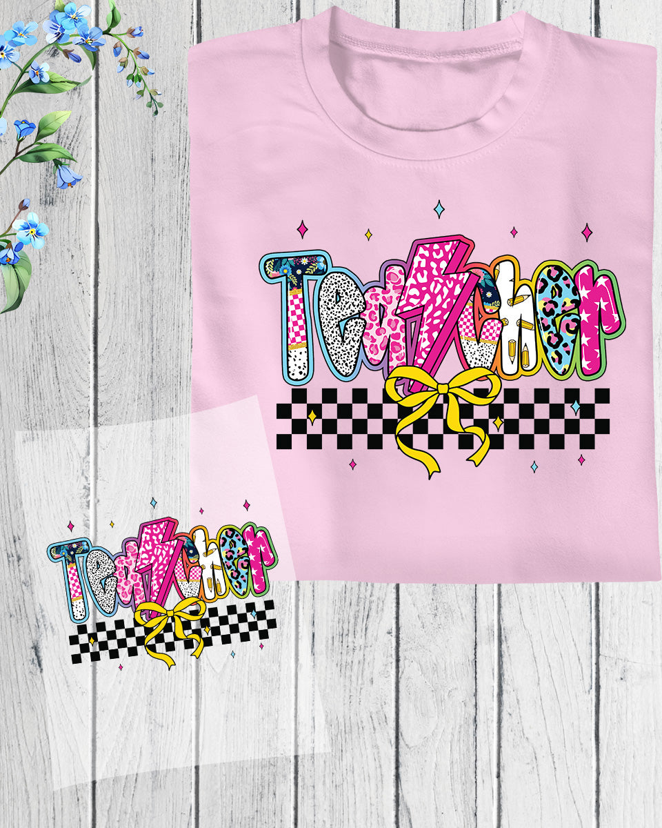 Retro Teacher DTF Transfer Ready to Press