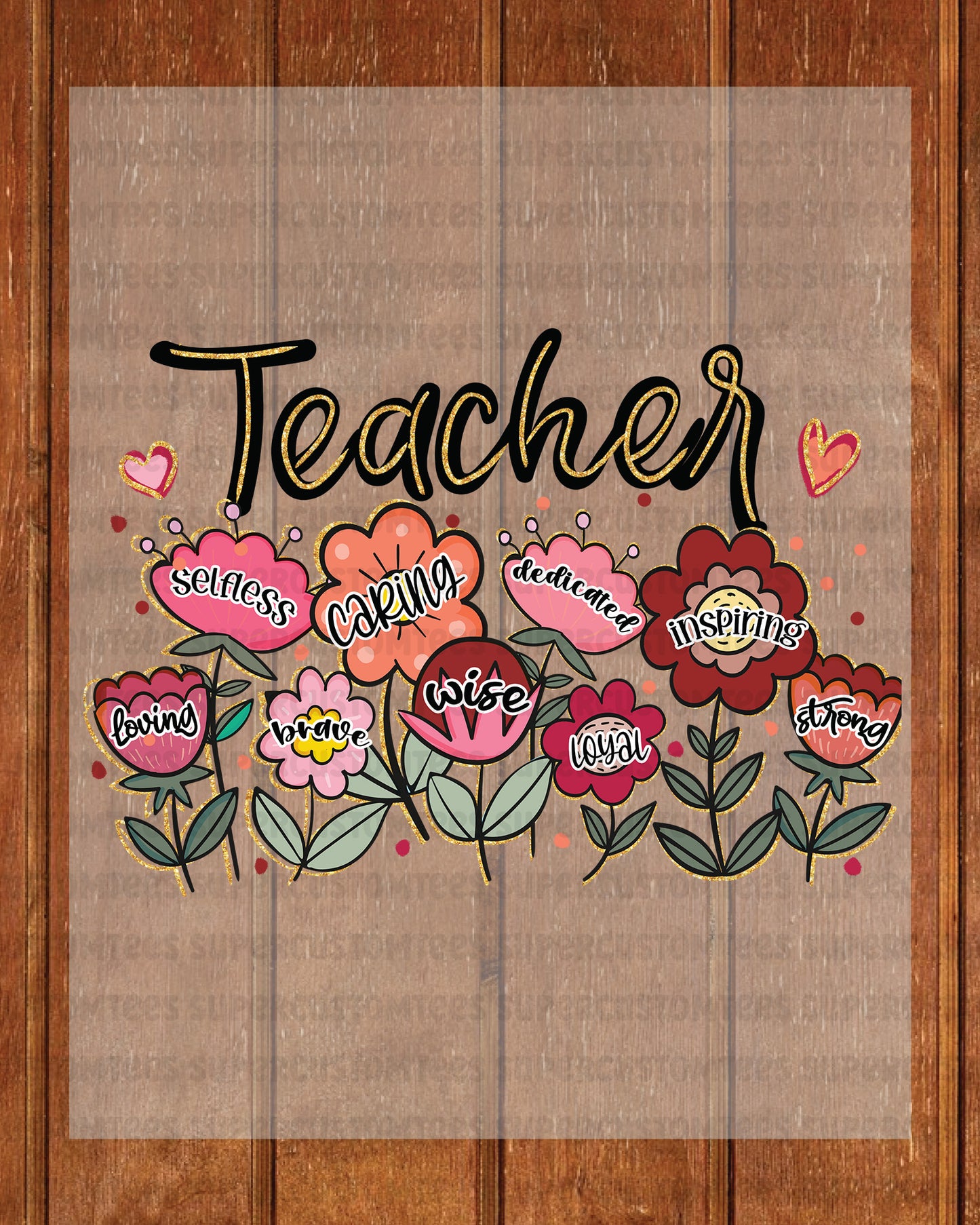 Retro Teacher DTF Transfer Ready to Press