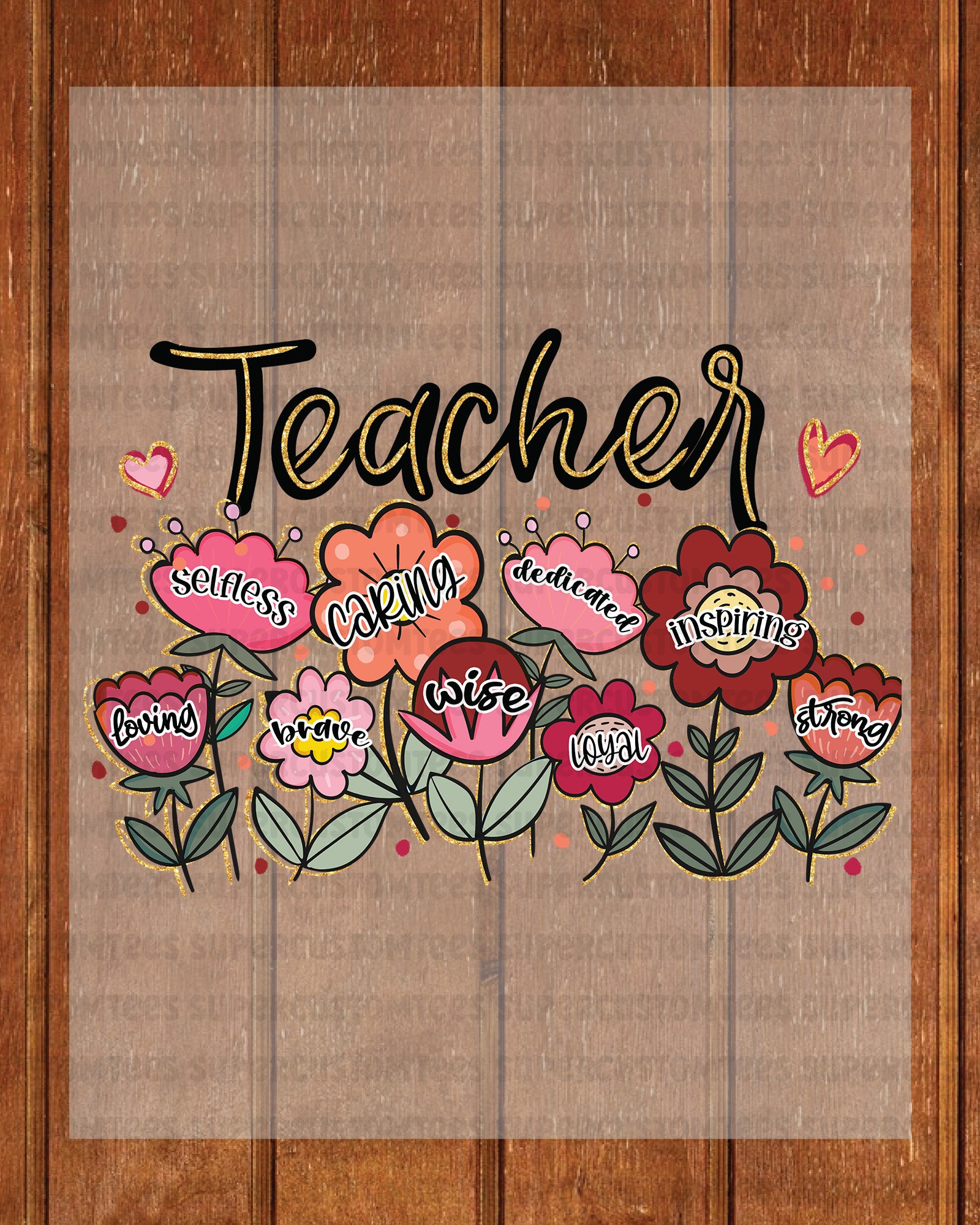Retro Teacher DTF Transfer Ready to Press