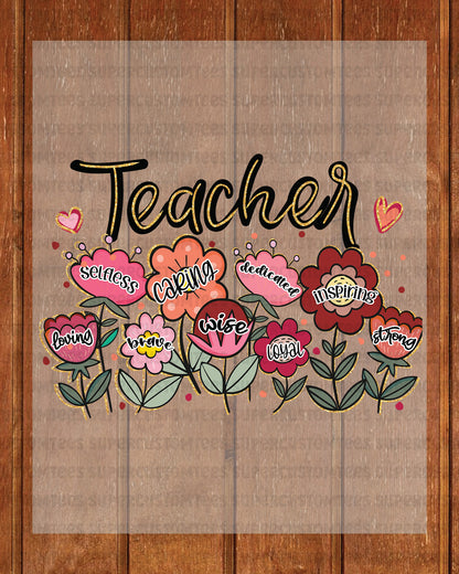 Retro Teacher DTF Transfer Ready to Press