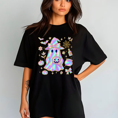 Iridescent  Shirt Halloween Ghost Tees