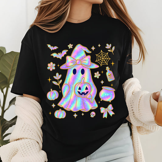 Iridescent  Shirt Halloween Ghost Tees