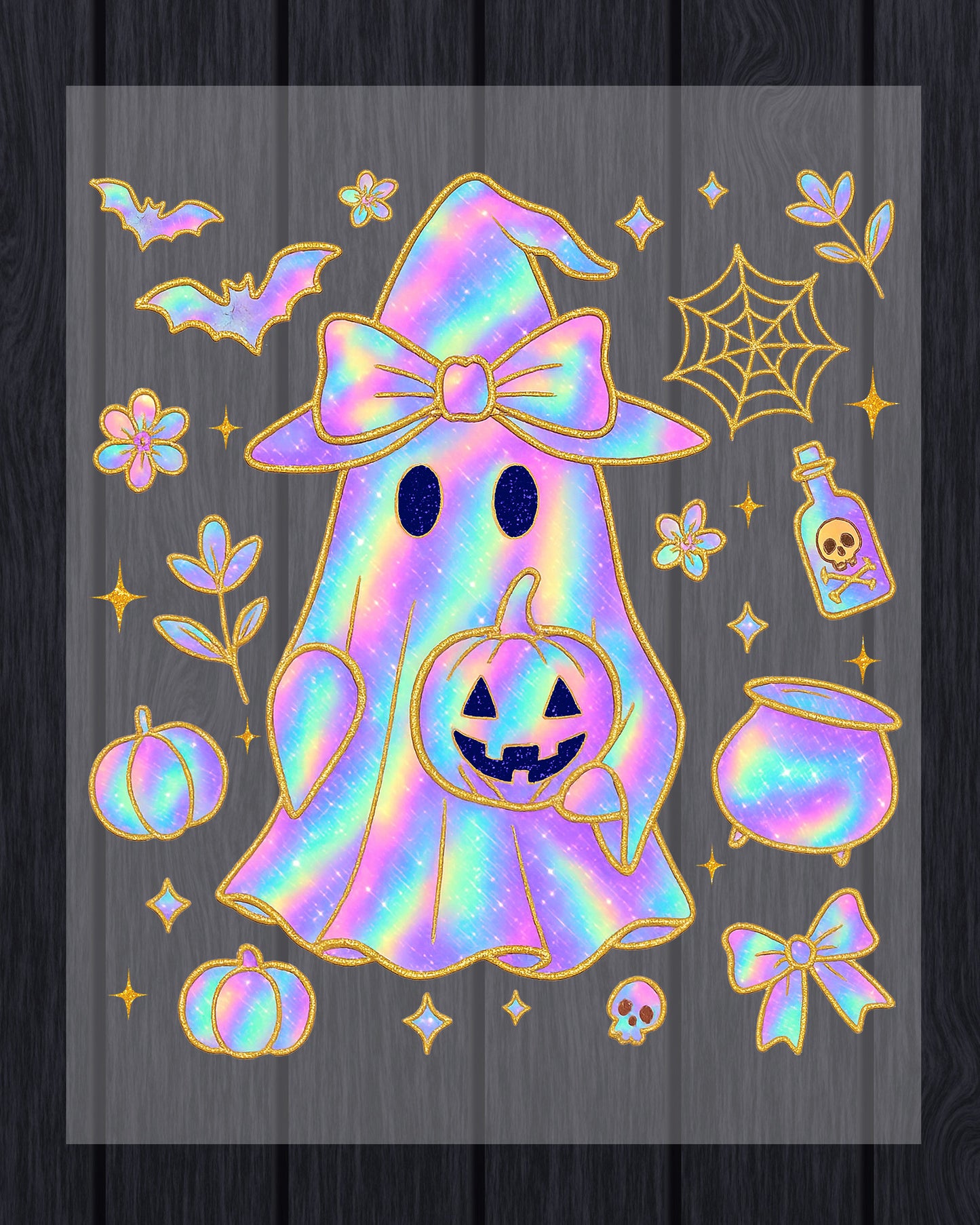 Iridescent  Shirt Halloween Ghost Tees