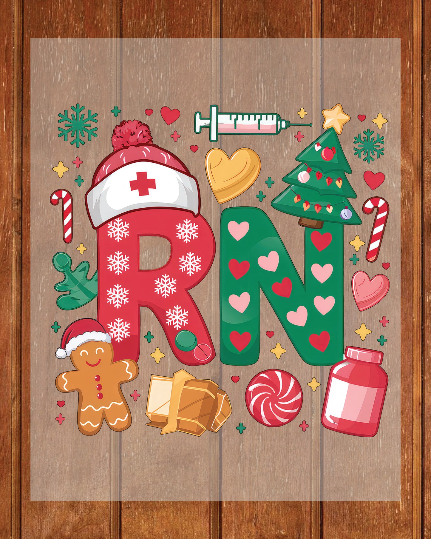 RN Christmas Nurse DTF Transfer Film