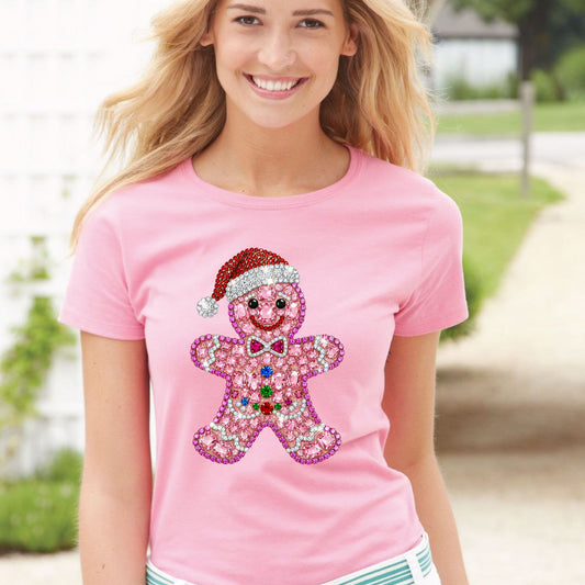 Gingerbread Christmas Graphic T-Shirt for Women T Shirts for Ladies